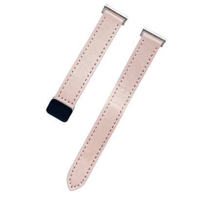 For Samsung Galaxy Watch 4 Classic 42 / 46mm Slim Magnetic Buckle 20mm Microfiber Leather Watch Band(Sakura Pink) by bashfashion