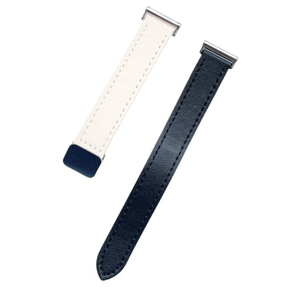 For Samsung Galaxy Watch 4 Classic 42 / 46mm Slim Magnetic Buckle 20mm Microfiber Leather Watch Band(Black+Apricot) by bashfashion