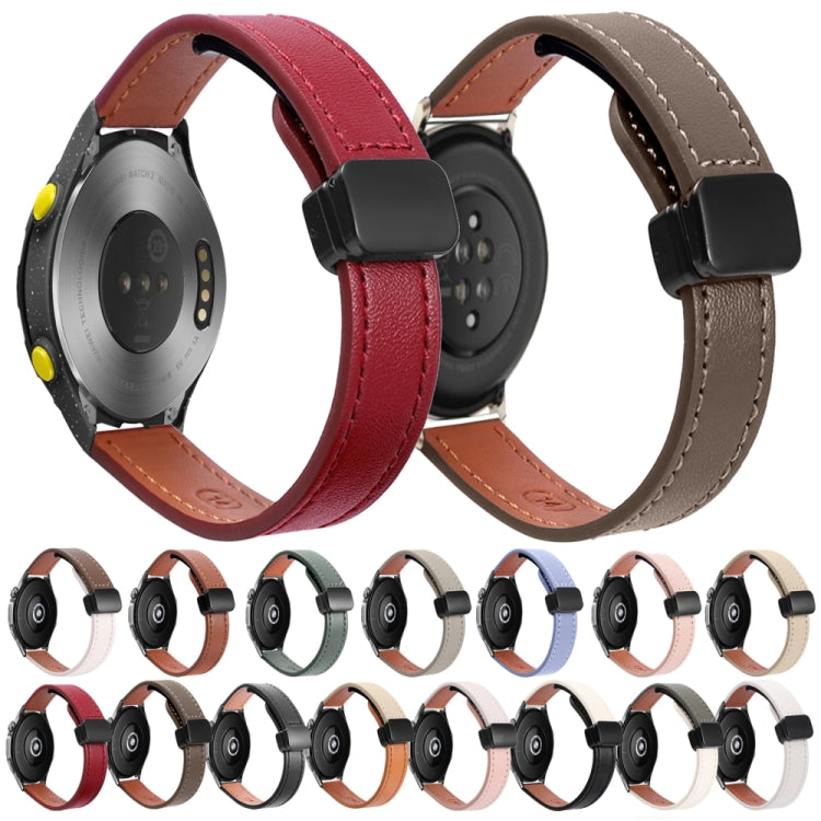 For Huawei Watch GT 3 42mm Slim Magnetic Buckle 20mm Microfiber Leather Watch Band(Orange+Creamy Apricot) by bashfashion