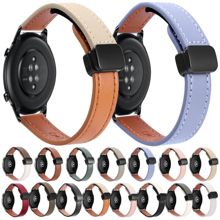 For Honor Magic Watch 2 42mm Slim Magnetic Buckle 20mm Microfiber Leather Watch Band(Lavender) by bashfashion