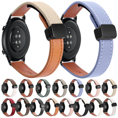 For Honor Magic Watch 2 42mm Slim Magnetic Buckle 20mm Microfiber Leather Watch Band(Lavender) by bashfashion