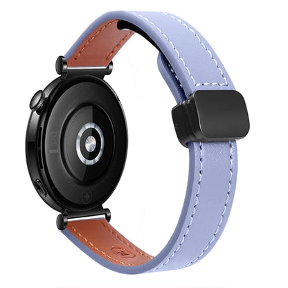 For Huawei Watch GT 4 41mm 18mm Slim Magnetic Buckle Microfiber Leather Watch Band(Lavender) by bashfashion