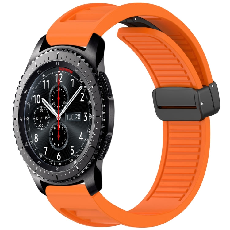 For Samsung Galaxy Gear S3 Frontier Window Blind Magnetic Buckle 22mm Silicone Watch Band(Orange) by bashfashion