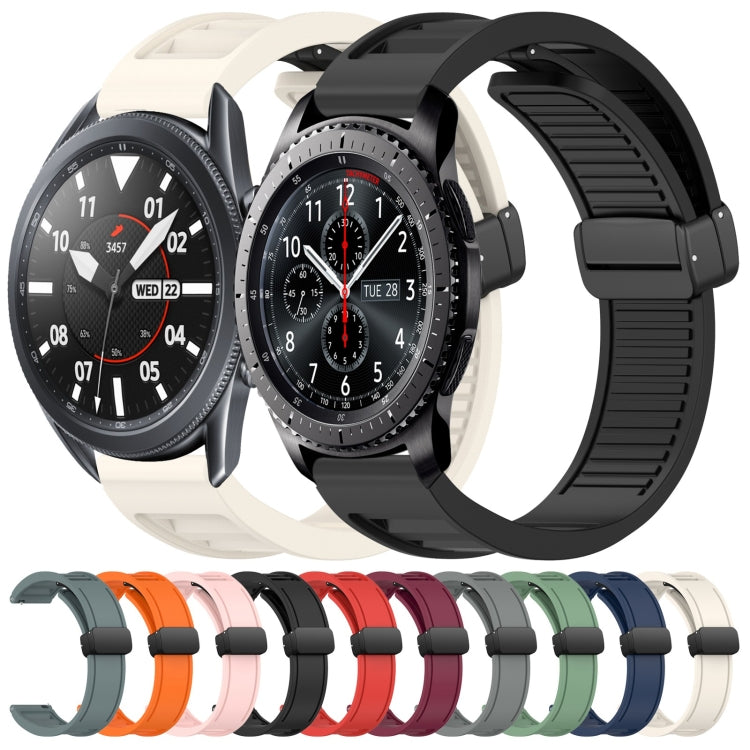 For Samsung Galaxy Gear S3 Frontier Window Blind Magnetic Buckle 22mm Silicone Watch Band(Orange) by bashfashion