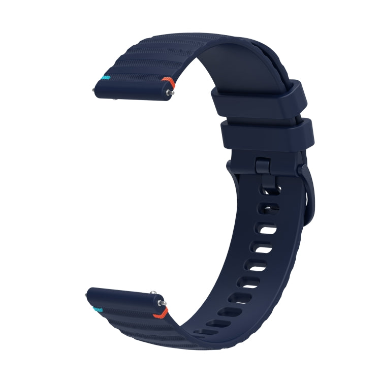 For Samsung Galaxy Watch 5 Pro 45mm Wavy Dotted Stitched 20mm Silicone Watch Band(Navy Blue) by bashfashion