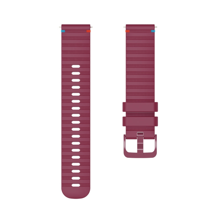 For Samsung Galaxy Gear Sport Wavy Dotted Stitched 20mm Silicone Watch Band(Wine Red) by bashfashion