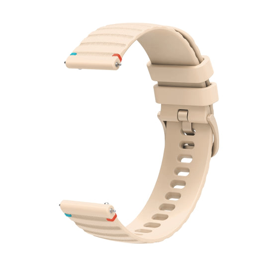 For Samsung Galaxy Gear Sport Wavy Dotted Stitched 20mm Silicone Watch Band(Cream Coloured) by bashfashion