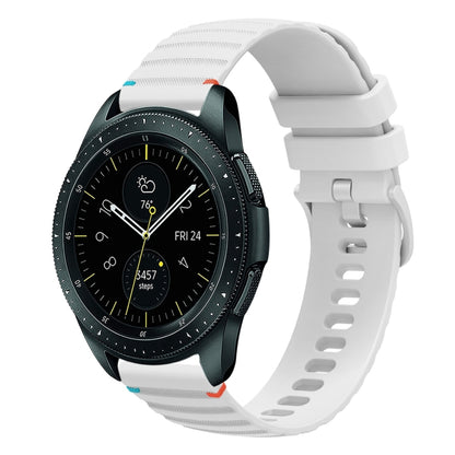 For Samsung Galaxy Watch 42mm Wavy Dotted Stitched 20mm Silicone Watch Band(White) by bashfashion