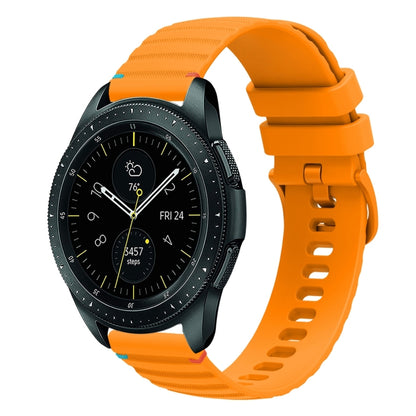 For Samsung Galaxy Watch 42mm Wavy Dotted Stitched 20mm Silicone Watch Band(Amber Yellow) by bashfashion