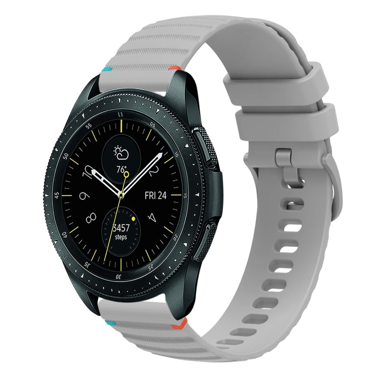For Samsung Galaxy Watch 42mm Wavy Dotted Stitched 20mm Silicone Watch Band(Gray) by bashfashion