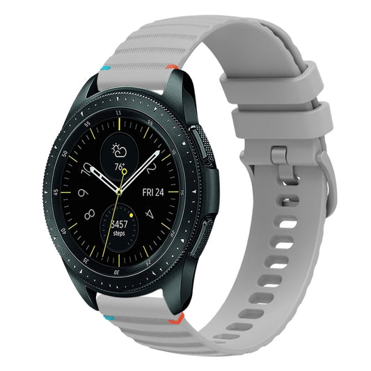 For Samsung Galaxy Watch 42mm Wavy Dotted Stitched 20mm Silicone Watch Band(Gray) by bashfashion