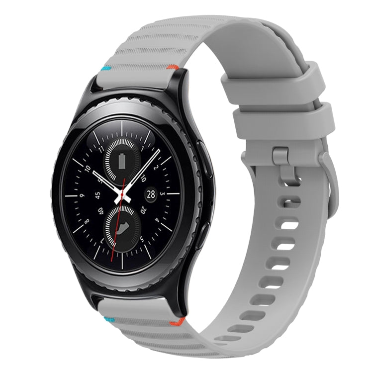 For Samsung Gear S2 Classic Wavy Dotted Stitched 20mm Silicone Watch Band(Gray) by bashfashion