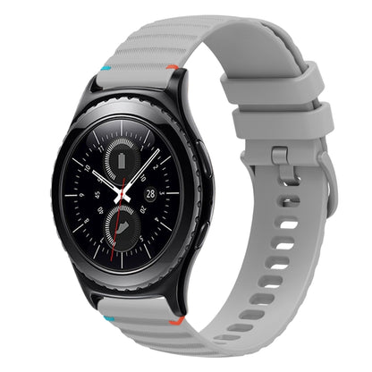 For Samsung Gear S2 Classic Wavy Dotted Stitched 20mm Silicone Watch Band(Gray) by bashfashion