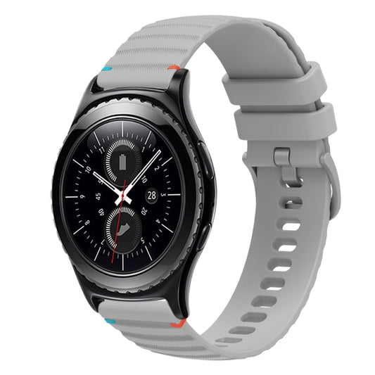 For Samsung Gear S2 Classic Wavy Dotted Stitched 20mm Silicone Watch Band(Gray) by bashfashion