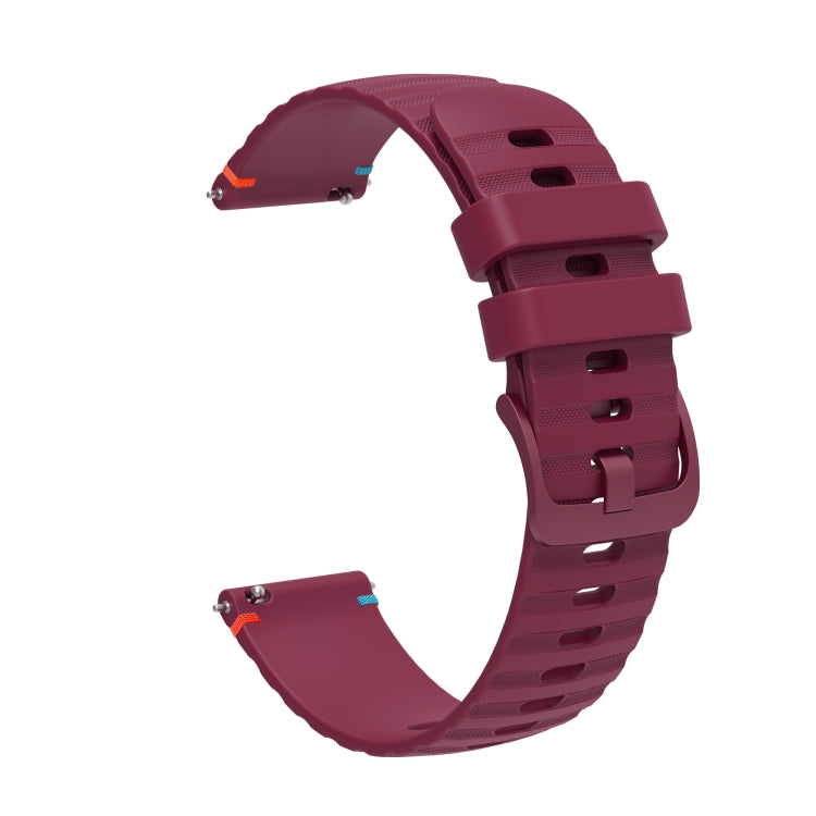 For Samsung Gear S2 Classic Wavy Dotted Stitched 20mm Silicone Watch Band(Wine Red) by bashfashion