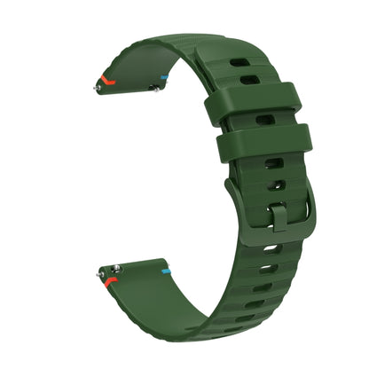 For Samsung Galaxy Watch 6 Cassic 43 / 47mm Wavy Dotted Stitched 20mm Silicone Watch Band(Army Green) by bashfashion