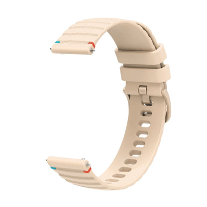 For Samsung Galaxy Watch 6 Cassic 43 / 47mm Wavy Dotted Stitched 20mm Silicone Watch Band(Cream Coloured) by bashfashion