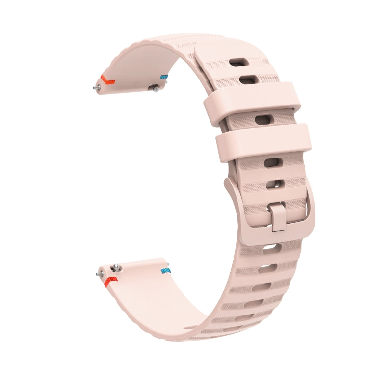 For Samsung Galaxy Watch 6 40 / 44mm Wavy Dotted Stitched 20mm Silicone Watch Band(Rose Pink) by bashfashion