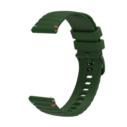 For Samsung Galaxy Watch 5 40 / 44mm Wavy Dotted Stitched 20mm Silicone Watch Band(Army Green) by bashfashion