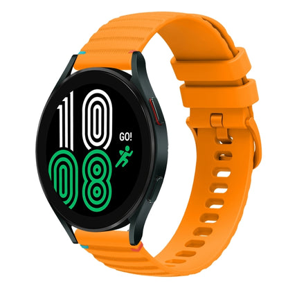 For Samsung Galaxy Watch 4 40 / 44mm Wavy Dotted Stitched 20mm Silicone Watch Band(Amber Yellow) by bashfashion