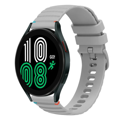 For Samsung Galaxy Watch 4 40 / 44mm Wavy Dotted Stitched 20mm Silicone Watch Band(Gray) by bashfashion