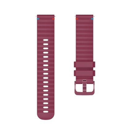 For Samsung Galaxy Watch 3 45mm Wavy Dotted Stitched 22mm Silicone Watch Band(Wine Red) by bashfashion