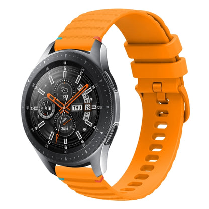 For Samsung Galaxy Watch 46mm Wavy Dotted Stitched 22mm Silicone Watch Band(Amber Yellow) by bashfashion