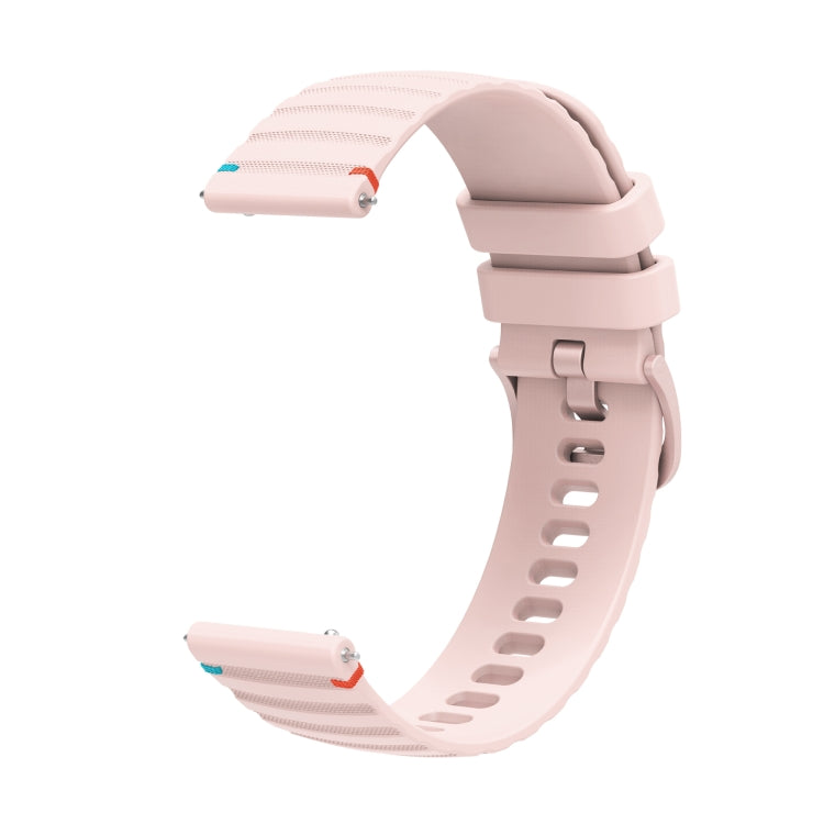 For Samsung Galaxy Watch 46mm Wavy Dotted Stitched 22mm Silicone Watch Band(Rose Pink) by bashfashion