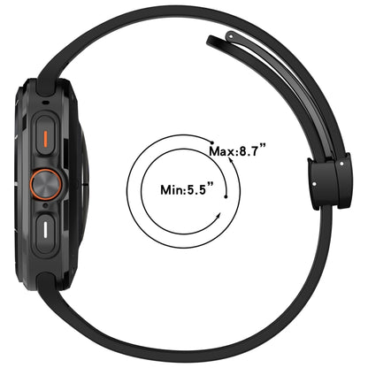 For Samsung Galaxy Watch Ultra 47mm Groove Style Folding Magnetic Buckle Silicone Watch Band(White) by bashfashion