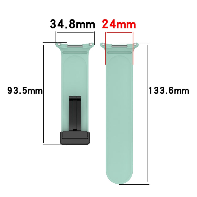 For Samsung Galaxy Watch Ultra 47mm Groove Style Folding Magnetic Buckle Silicone Watch Band(White) by bashfashion