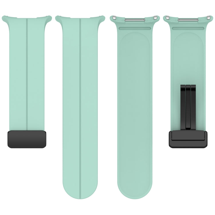 For Samsung Galaxy Watch Ultra 47mm Groove Style Folding Magnetic Buckle Silicone Watch Band(White) by bashfashion