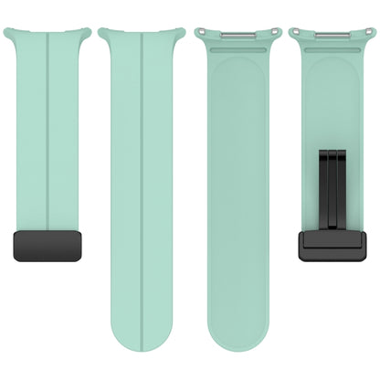 For Samsung Galaxy Watch Ultra 47mm Groove Style Folding Magnetic Buckle Silicone Watch Band(White) by bashfashion