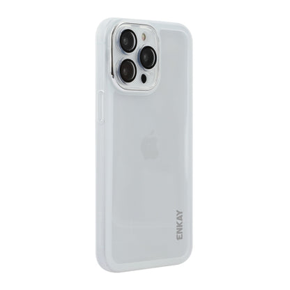 For iPhone 14 Pro ENKAY Hat-Prince Translucent Matte TPU Phone Case with Lens Film(White) by ENKAY