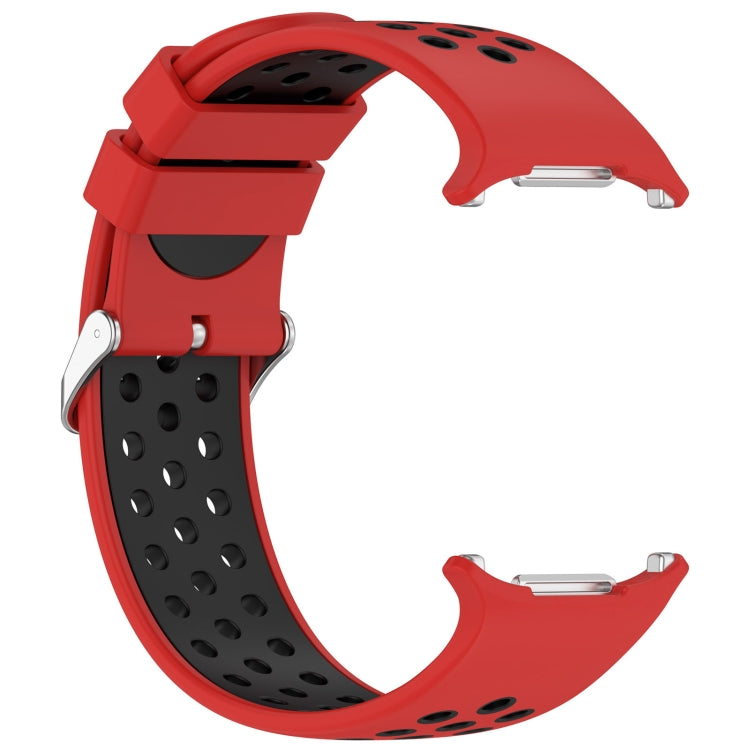 For Samsung Galaxy Watch Ultra 47mm Holes Style Metal Connector Two Color Silicone Watch Band(Red Black) by bashfashion