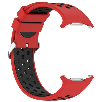 For Samsung Galaxy Watch Ultra 47mm Holes Style Metal Connector Two Color Silicone Watch Band(Red Black) by bashfashion