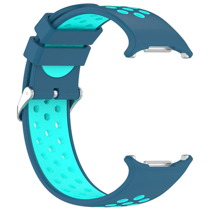 For Samsung Galaxy Watch Ultra 47mm Holes Style Metal Connector Two Color Silicone Watch Band(Blue Teal Green) by bashfashion