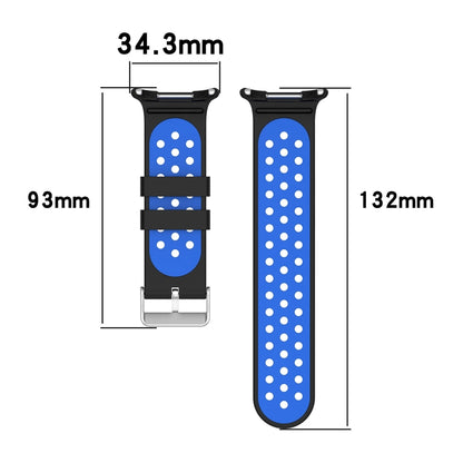 For Samsung Galaxy Watch Ultra 47mm Holes Style Metal Connector Two Color Silicone Watch Band(Blue Teal Green) by bashfashion