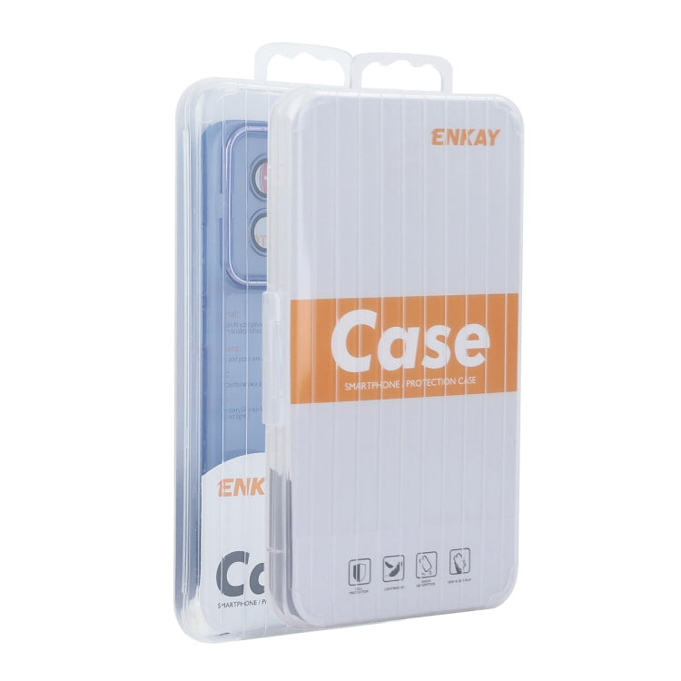 For iPhone 15 ENKAY Hat-Prince Translucent Matte TPU Phone Case with Lens Film + 9H Big Arc Edge Film(White) by ENKAY