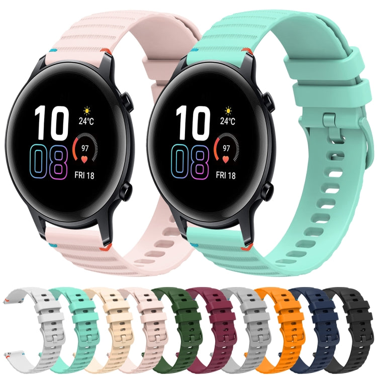 For Honor Magic Watch 2 42mm Wavy Dotted Stitched 20mm Silicone Watch Band(White) by bashfashion