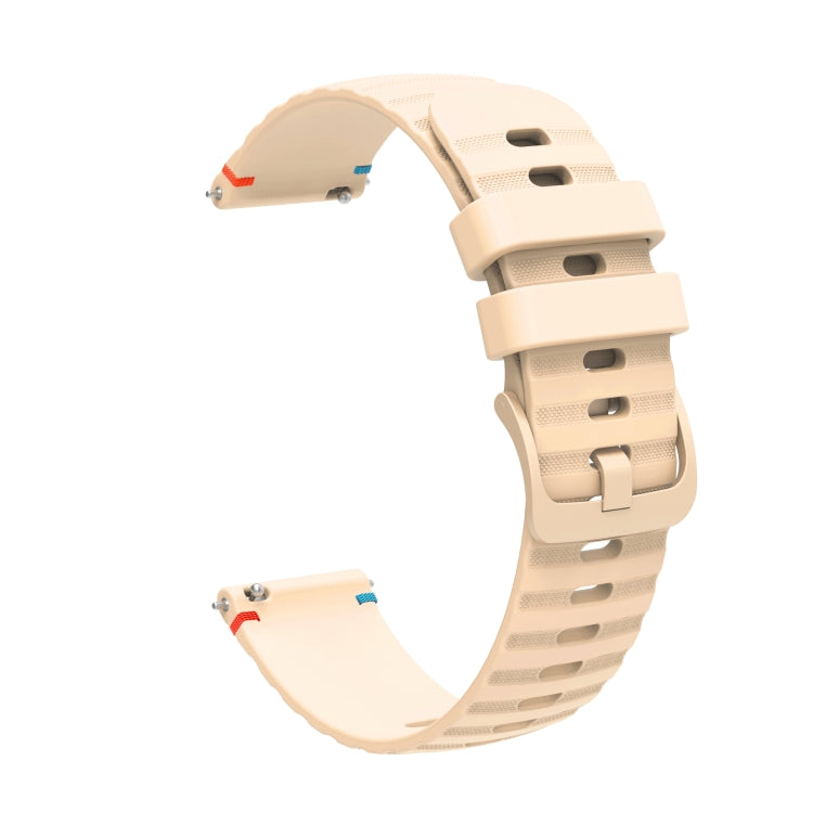 For Huawei Watch GT 3 SE Wavy Dotted Stitched 22mm Silicone Watch Band(Cream Coloured) by bashfashion