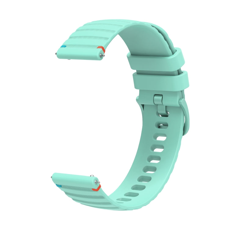 For Huawei Watch 3 Pro New Wavy Dotted Stitched 22mm Silicone Watch Band(Teal Green) by bashfashion