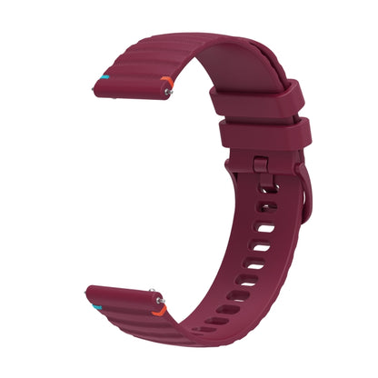 For Huawei Watch GT Runner Wavy Dotted Stitched 22mm Silicone Watch Band(Wine Red) by bashfashion