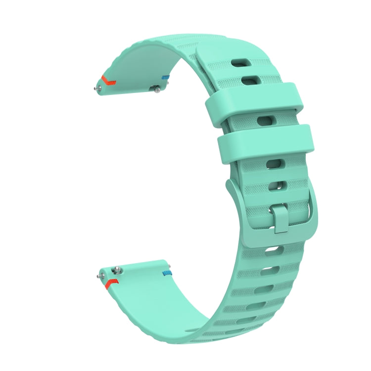 For Huawei Watch 3 Wavy Dotted Stitched 22mm Silicone Watch Band(Teal Green) by bashfashion