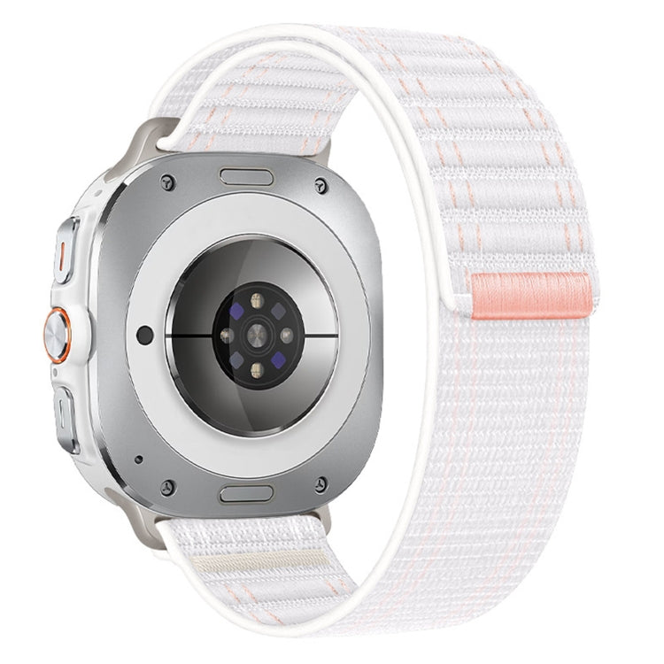 For Samsung Galaxy Watch Ultra 47mm / Ultra 2025 Sea Wave Texture Nylon Hook and Loop Fastener Watch Band(White) by bashfashion