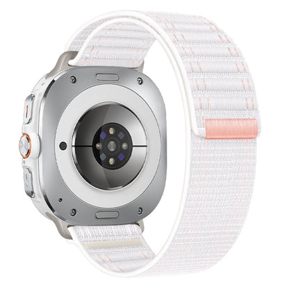 For Samsung Galaxy Watch Ultra 47mm / Ultra 2025 Sea Wave Texture Nylon Hook and Loop Fastener Watch Band(White) by bashfashion