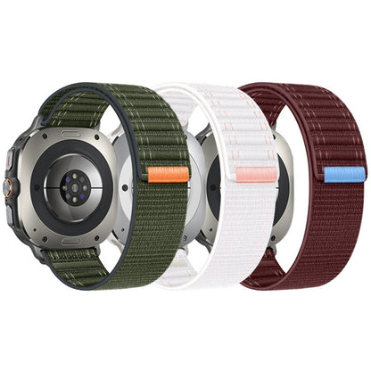 For Samsung Galaxy Watch Ultra 47mm / Ultra 2025 Sea Wave Texture Nylon Hook and Loop Fastener Watch Band(Dark Blue) by bashfashion