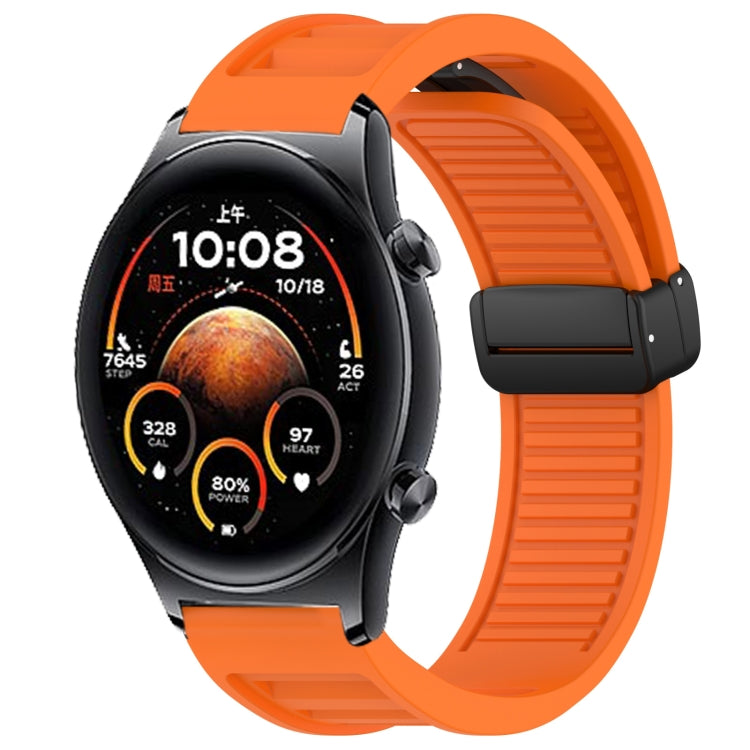 For Honor Watch GS 4 Window Blind Magnetic Buckle 22mm Silicone Watch Band(Orange) by bashfashion