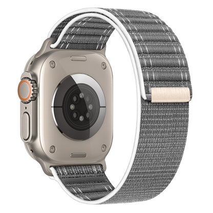For Apple Watch Ultra 2 49mm Sea Wave Nylon Hook and Loop Fastener Watch Band(Gray) by bashfashion