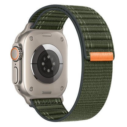 For Apple Watch Ultra 2 49mm Sea Wave Nylon Hook and Loop Fastener Watch Band(Army Green) by bashfashion