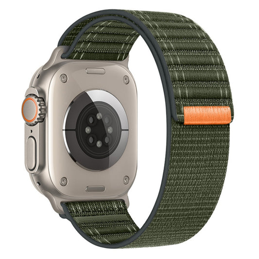 For Apple Watch Ultra 49mm Sea Wave Nylon Hook and Loop Fastener Watch Band(Army Green) by bashfashion